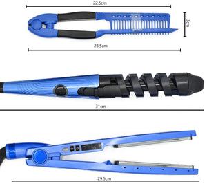 Combo plancha pro Nano Titanium + Rizador y Cepillo