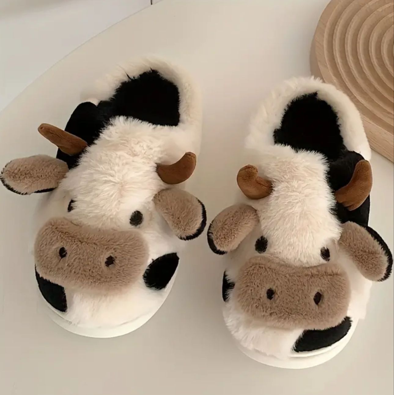 Lindas Pantuflas De Vaca Para Mujer Suaves Cómodas.