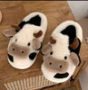 Lindas Pantuflas De Vaca Para Mujer Suaves Cómodas.