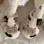 Lindas Pantuflas De Vaca Para Mujer Suaves Cómodas.