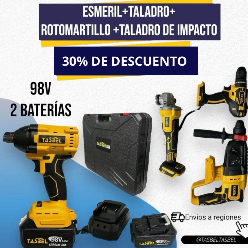 Kit Herramientas Eléctricas Inalámbricas Maleta Y Baterias