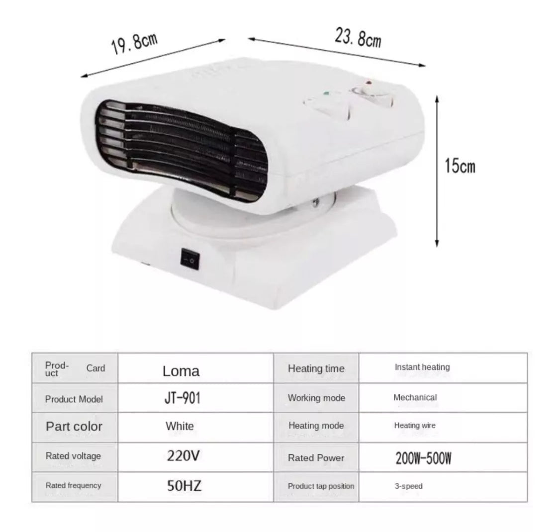 Nuevo Termoventilador Calefactor Sistema Seguridad 2000w Giratorio