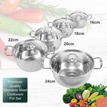 Ollas De Cocina 10 Pzs Acero Inoxidable.